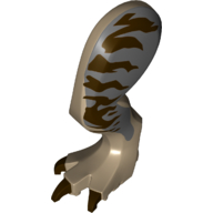 Lego Animal Body Part, Dinosaur, Tyrannosaurus Rex Leg, Left, with Pin, Dark Brown Claws and Dark Brown Stripes on Dark Bluish gray Print