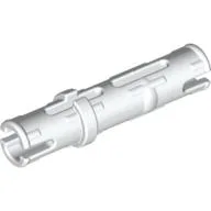 Technic Pin Long with Friction Ridges Lengthwise, 2 Center Slots / White