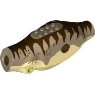Animal Body Part, Dinosaur, Tyrannosaurus Rex Body with Dark Tan Top with Dark Brown Stripes Print / Tan