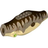 Lego Animal Body Part, Dinosaur, Tyrannosaurus Rex Body with Dark Tan Top with Dark Brown Stripes Print