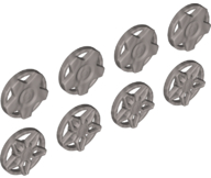 Lego Wheel Cover 5 Spoke Wide and 5 Spoke Framed for Wheel 18976, 8 in Bag - 4 of Each (Multipack)