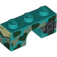Lego Brick Arch 1 x 3 with Camouflage, Walkie Talkie print