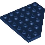 Lego Wedge Plate 6 x 6 Cut Corner / Dark Blue