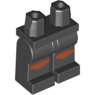 Lego Hips and Black Legs with Reddish Brown Knee Pads Print / Black