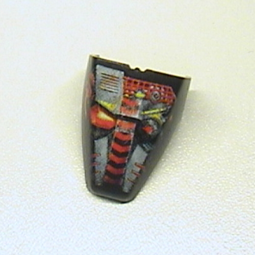 Lego Large Figure Visor / Limb Cover, Armour with Torch / Fire Print / Black