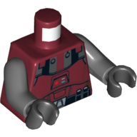 Lego Torso Armor, Sith Trooper with Black and Silver Print, Dark Bluish Gray Arms, Black Hands / Dark Red