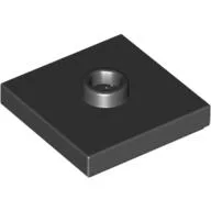 Plate Special 2 x 2 with Groove and Center Stud (Jumper) / Black