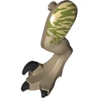 Animal Body Part, Dinosaur, Raptor Leg, Left, with Pin, with Olive Green Stripes Print / Dark Tan