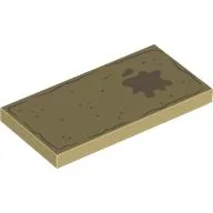 Tile 2 x 4 with Dark Tan Stained Blanket Print / Tan