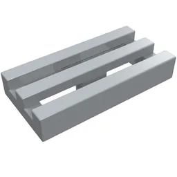 Tile Special 1 x 2 Grille with Bottom Groove / Light Bluish Gray
