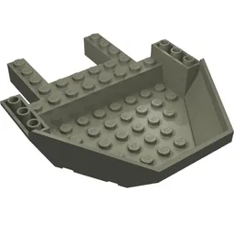 Brick Wedged, Sloped Inverted 12 x 10 x 2 2/3 Cockpit / Dark Gray