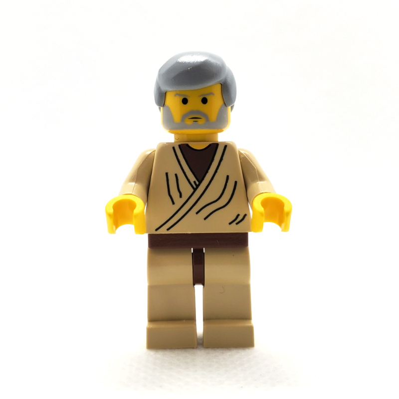 Lego Obi-Wan Kenobi, Old, Yellow Skin, Light Bluish Gray Hair (3626b Head)