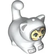 Animal, Cat, Chubby with Space Suit, Dark Tan/Bright Light Yellow Face Print / White