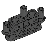 Lego Large Figure Skeletal, Torso with 3 Pins (Tohunga) / Black
