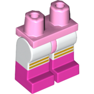 Lego Hips with White Legs and Dark Pink Boots Pattern with Bright Light Orange Stripes Print / Bright Pink