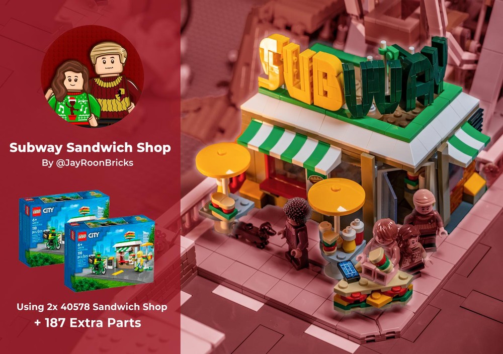 Lego Subway MOC (2x 40578 Sandwich Shop)