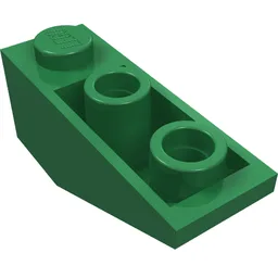 Brick Sloped Inverted 34° 3 x 1 with Internal Stopper / Green