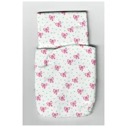 Scala, Sleeping Bag / Baby Pouch with Green Dots and Pink Bows / White