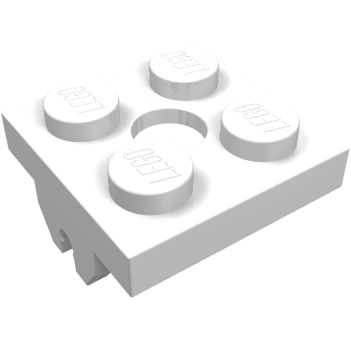 Lego Magnet Holder Plate 2 x 2 Bottom / White
