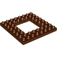 Duplo Plate 8 x 8 with Trap Door Opening / Reddish Brown