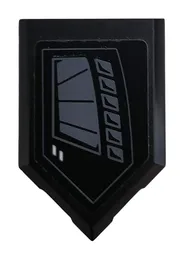 Tile, Modified 2 x 3 Pentagonal with Dark Bluish Gray Vents Pattern Model Right Side (Sticker) - Set 76100