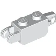 Hinge Brick 1 x 2 Locking with 1 Finger Vertical End and 2 Fingers Vertical End, 9 Teeth / White