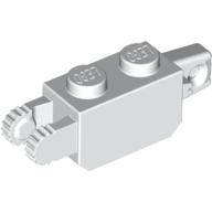 Lego Hinge Brick 1 x 2 Locking with 1 Finger Vertical End and 2 Fingers Vertical End, 9 Teeth / White