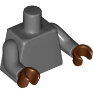 Torso, Dark Bluish Gray Arms, Reddish Brown Hands [Plain] / Dark Bluish Gray