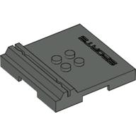 Lego Plate Special 6 x 6 x 2/3 with 4 Studs and Embossed 'SPORTS' / Dark Gray