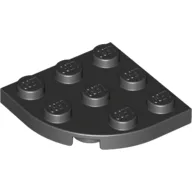 Plate Round Corner 3 x 3 / Black