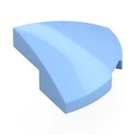 Brick Round Corner, Curved 2 x 2 x 2/3 Quarter Circle With 1 x 1 Bottom Cutout / Bright Light Blue
