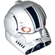 Lego Helmet Clone Pilot with Open Visor and Black and Tan Details Print / White