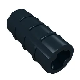 Technic Axle Connector Ridged [with x Hole x Orientation] / Black