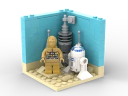 R2D2 and C3PO Minifigure Stand
