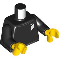 Lego Torso, Sweater, White LEGO Ideas Logo print, Black Arms, Yellow Hands / Black