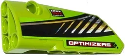 Technic, Panel Fairing # 3 Small Smooth Long, Side A with 'LOOK OUT', 'OPTIMIZERS' and Black and Silver Stripes Pattern (Sticker) - Set 42037