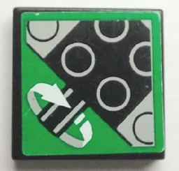 Tile 2 x 2 with Rotation Sensor Pattern (Sticker) - Set 8479