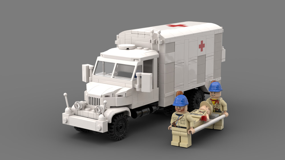 Lego Praga V3S Box Wagon Medical Truck - United Nations