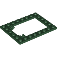 Lego Plate Special 6 x 8 Trap Door Frame Horizontal [Long Pin Holders] / Dark Green