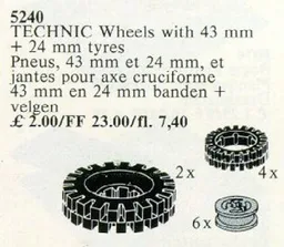 TECHNIC Wheels with 43 mm + 24 mm tyres