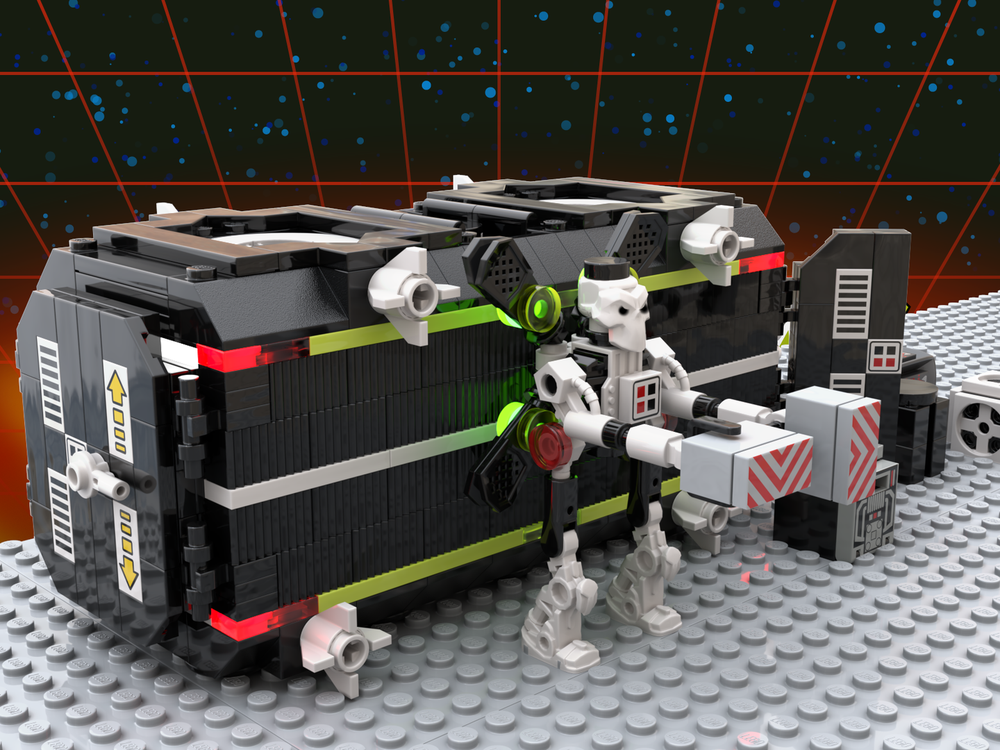 Lego Space Shipping container - with BTII loading drone
