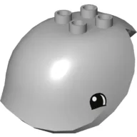 Duplo Animal Whale Head with Crescent Eyes Print / Light Bluish Gray
