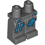 Lego Hips and Dark Bluish Gray Legs with Azure Armor Panels Print / Dark Bluish Gray