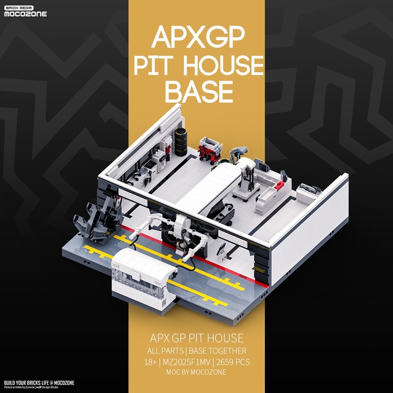 Lego F1 Movie APXGP F1 Pit House