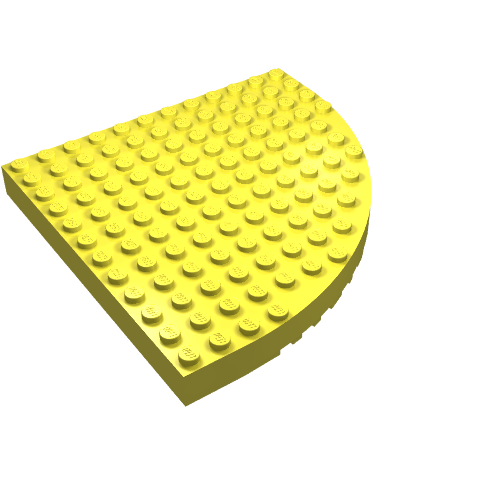Lego Brick Round Corner 12 x 12 / Bright Light Yellow