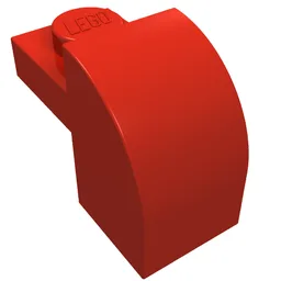 Brick Curved 1 x 2 x 1 1/3 with Curved Top / Red