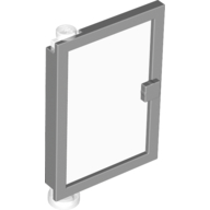 Lego Door 1 x 4 x 5 Left with Trans-Clear Glass / Light Bluish Gray