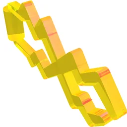 Wave / Lightning Angular, Double / Trans-Yellow