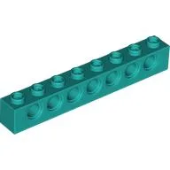 Technic Brick 1 x 8 [7 Pin Holes] / Dark Turquoise