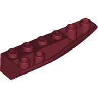 Brick Wedged, Curved Inverted 6 x 2 Right / Dark Red